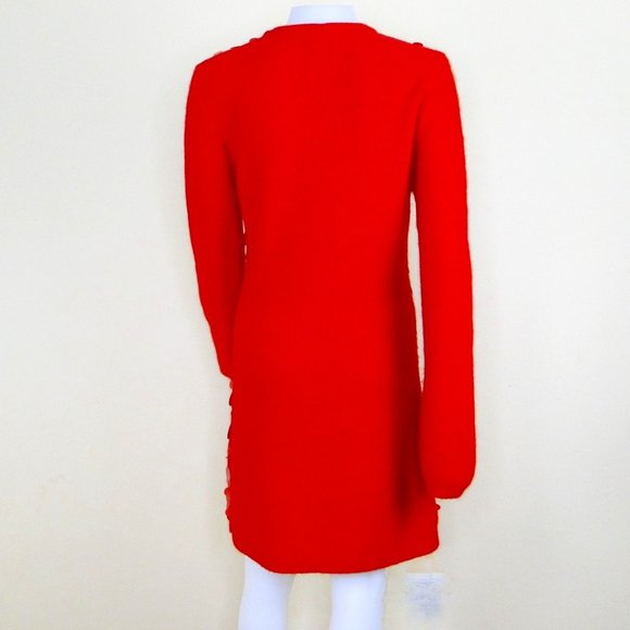 Red Party Sweater Dress Embellished EUC - Picture 2 of 8